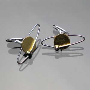 Exoplanetmanschettknappar i silver 925 & 23K guld