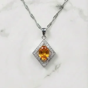 Naturlig citrin Rhombus Halsband