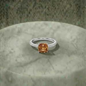 Äkta Citrin Solitaire Ring