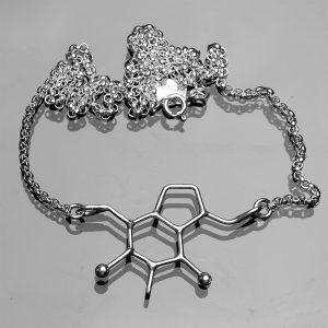 Koffein halsband i silver 925, horisontellt
