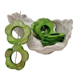Blomma, grönt snäckskal